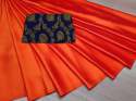 Fancy Plain satin saree  thumb 3