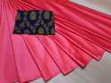 Fancy Plain satin saree  thumb 4