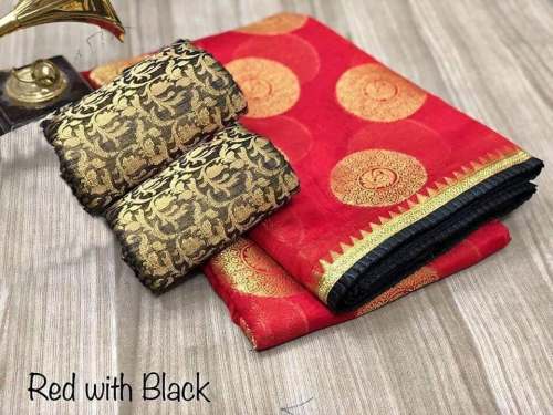 Heavy embroidery work Jacquard Saree