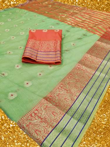 Jacquard Weaving Cotton Silk Saree PTK-549