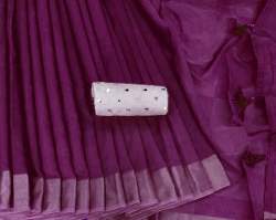  linen saree With Heavy embroidery mirror