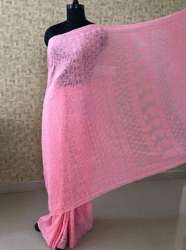 Designer Light Pink Chaikanakari work saree