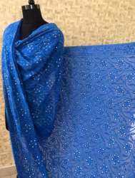 Lucknowi Chikankari Dupatta with Golden Mukaish