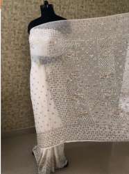 Mukaish Work Pure Georgette Saree