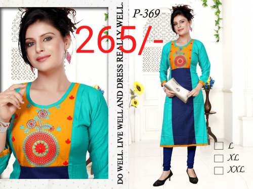 Designer Rayon Blue color Kurti
