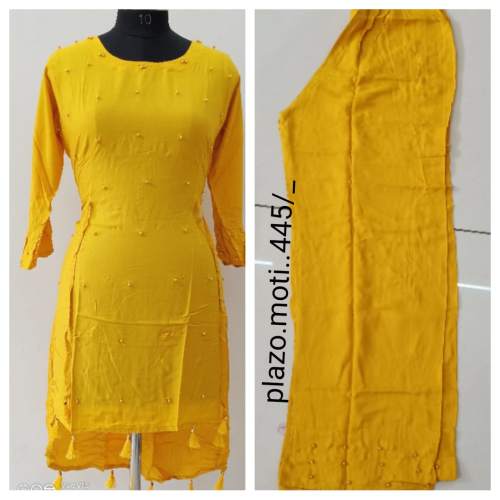 Designer Yellow Palazzo Kurti set