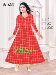 Fancy Anarkali Checkerd Kurti