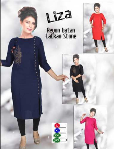 Fancy Rayon Button Kurti