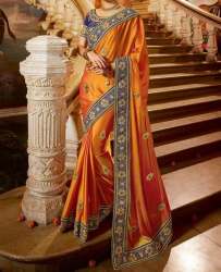 heavy border silk saree