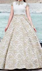 heavy white bridal gown