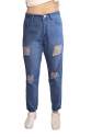 Blue Distressed Boyfriend Jeans Women thumb 1