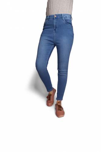 Women Blue High Waist Stretchable Jeans by ONPOINT VENTURES PVT LTD