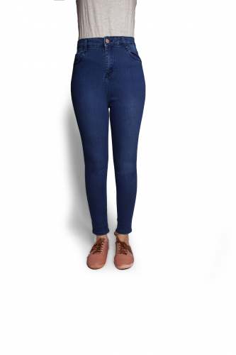 WOMEN DARK BLUE HIGH WAIST STRETCHABLE JEANS by ONPOINT VENTURES PVT LTD