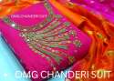 Chanderi khatli Handwork salwar suit thumb 1