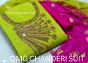 Chanderi khatli Handwork salwar suit thumb 4