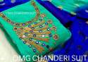 Chanderi khatli Handwork salwar suit thumb 5