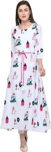 Fancy White Printed Kurti