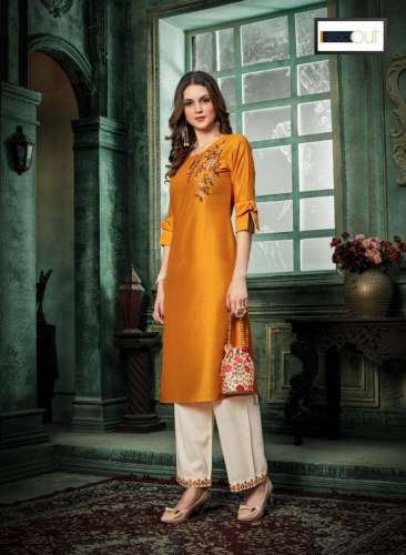 SILK KURTI WITH PALAZZO  by Nek Fabrics