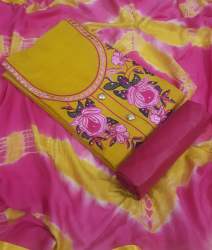 Cotton dress material with embroidery work