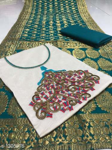 plain embroidery dress material