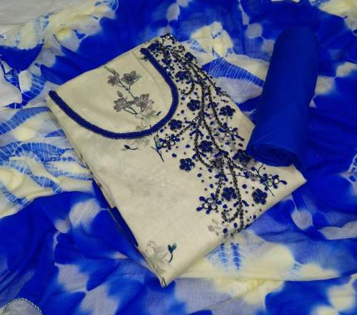 satin cotton embroidery dress material