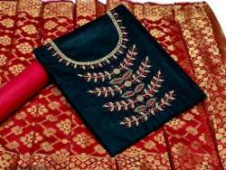 Satin cotton embroidery salwar suit 