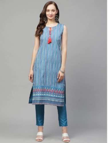 Ziyaa Brand  Printed Kurta with Trousers by Gee Impex