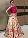 Flowery Digital Print on Lehenga 