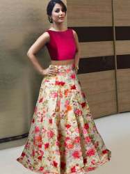 Flowery Digital Print on Lehenga 