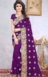 Georgette With Embroidery Work Saree