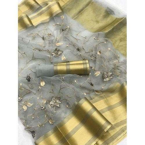 Designer Silk Golden border saree by NAZ Creation