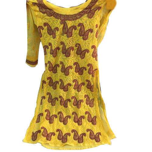 Fancy Yellow Anarkali Suit