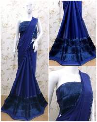 georgette saree with tassel lace