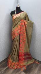 Soft linen saree