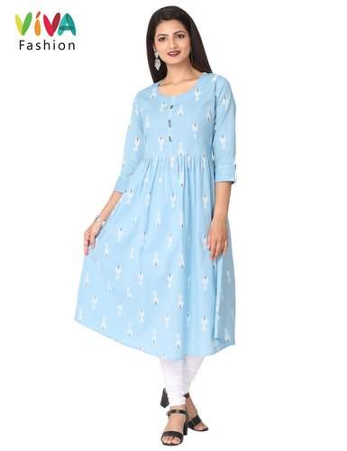 Khadi Umbrella Cut Kurti by Viva Fashion