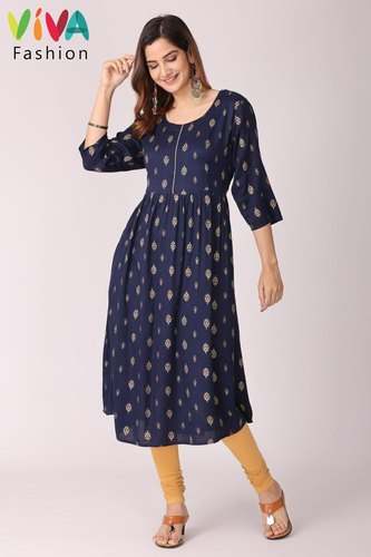 Viva fashion Long Umbrella Pattern Kurti by Viva Fashion