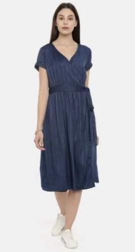 Exclusive Plain Blue One Piece Dress