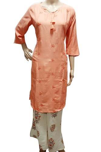 Party wear Rayon Kurti Palazzo Set