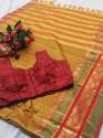 pure cotton silk saree  thumb 2
