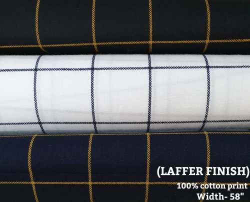 checks printed shirting fabric