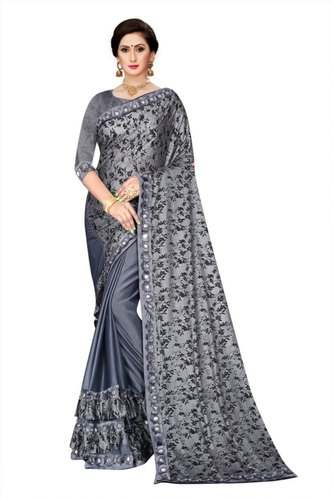 Designer Fancy Party Wear Ruffle Saree