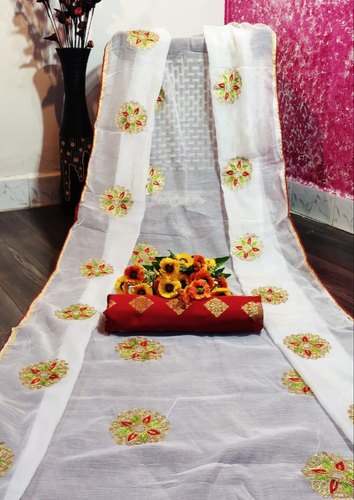  Chanderi Saree With Embroidery Work by Try N Buy Collection