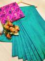 Printed Silk Saree thumb 1