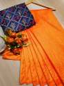 Printed Silk Saree thumb 2