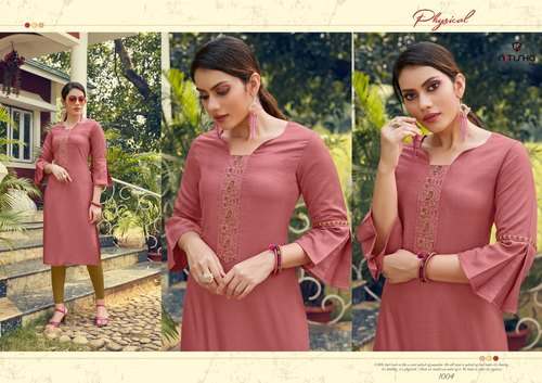 Ladies Cotton Embroidered Kurti by Jilani Textile