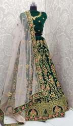 pure velvet detailing embroidery lehenga choli