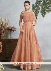 Glamorous Pink Color Party Wear Fancy Gown