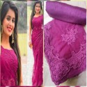 designer embroidery work net saree