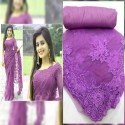 designer embroidery work net saree thumb 1