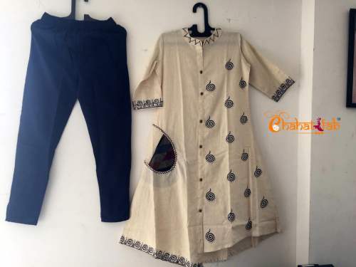 designer kurti with palazzo- Chahat fab